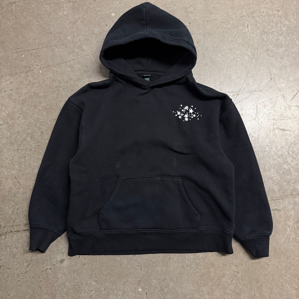 Wild Fable Black Disco Ball Star Graphic Hoodie Sweatshirt Womens Medium 2581 - Picture 1 of 5